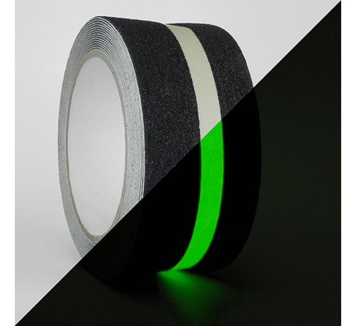 NST-20GS - Black With Glow Insert Non-Skid Safety Tapes